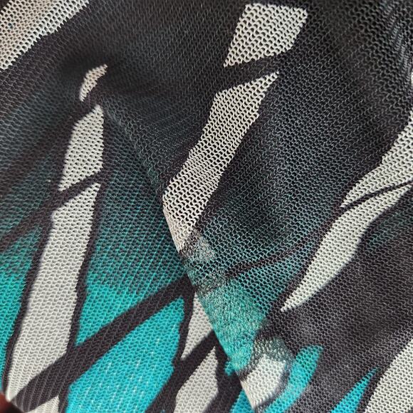 Vintage 90s Alberto Makali Embellished Abstract Print Net Tulle Party Dress - Picture 8 of 8